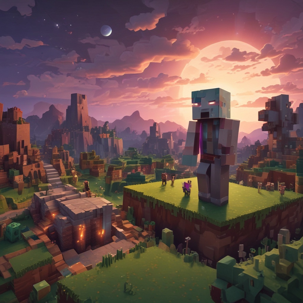 Minecraft player facing nighttime threats